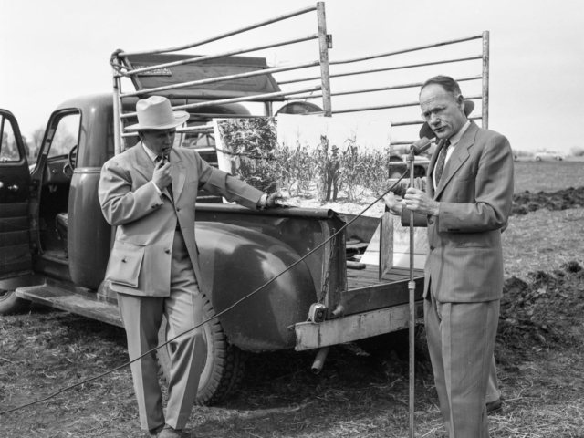 Pontotoc County Farm Bureau held this field day in 1953 at their demonstration farm to show local farmers new agricultural practices.