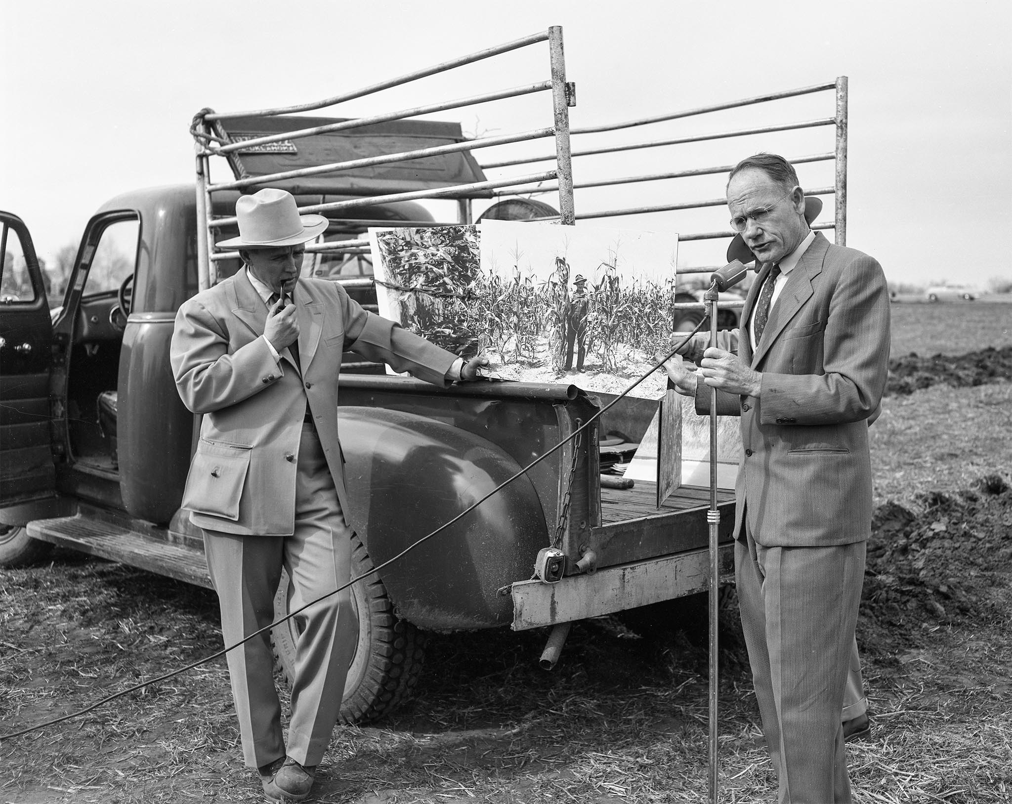 Pontotoc County Farm Bureau held this field day in 1953 at their demonstration farm to show local farmers new agricultural practices.