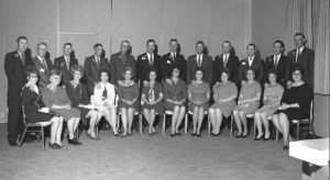 The 12 Farm Families of the Year candidates for 1969 pose for a group photo. Entries from across the state came from the counties of Alfalfa, Atoka, Beaver, Caddo, Cimarron, Cotton, Grady, Kiowa, Logan, Noble, Oklahoma and Tulsa. Sponsored by the Oklahoma Farm Bureau Women, the Farm Family of the Year award was created in 1957 in an effort to recognize outstanding families in Oklahoma who dedicated their life to agriculture.