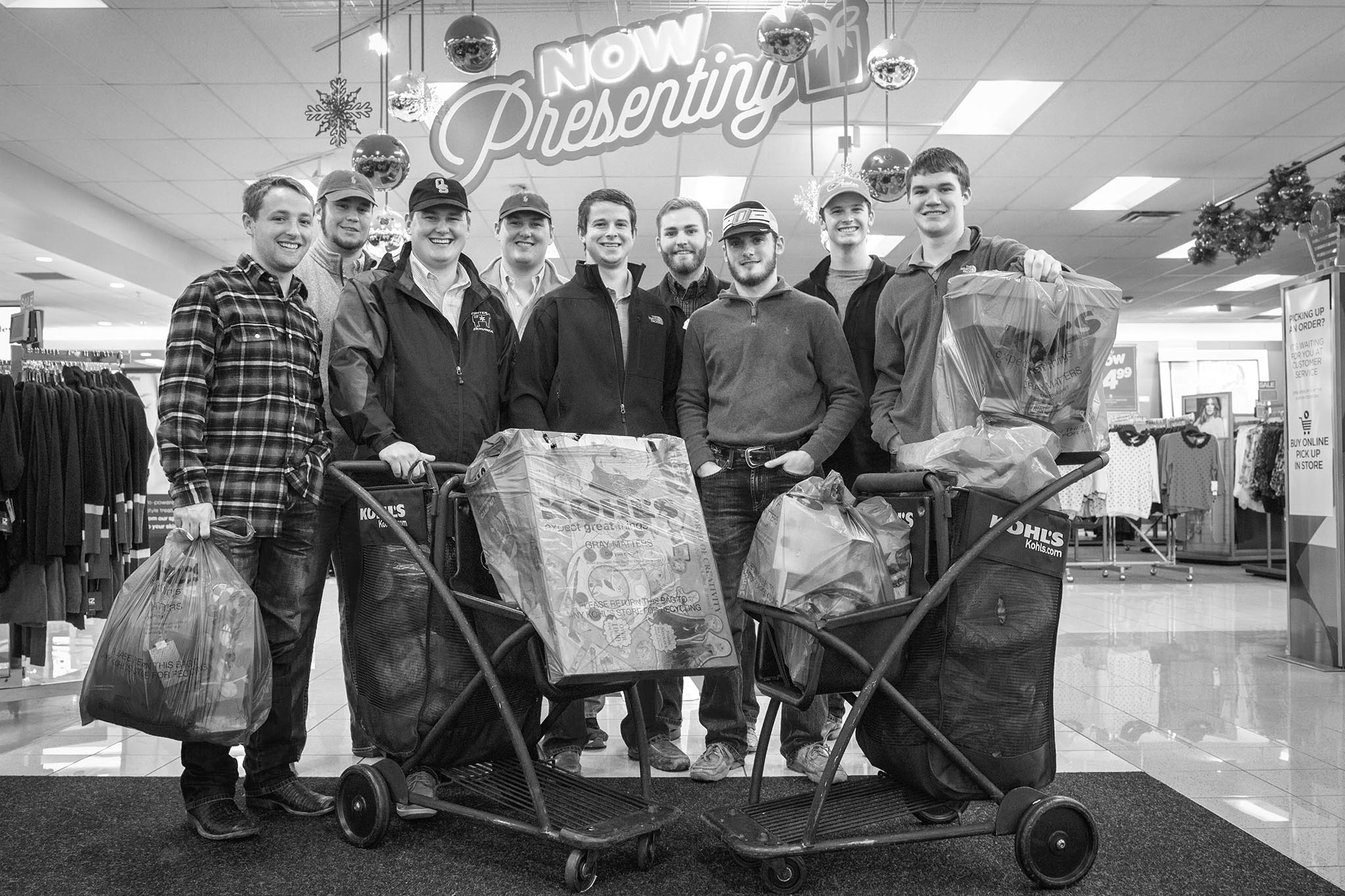 The Oklahoma State University Collegiate Farm Bureau group supported fellow Oklahomans in 2015 by shopping for toys and gift items for children in need through the Salvation Army Angel Tree program and the White Fields Boys Home.