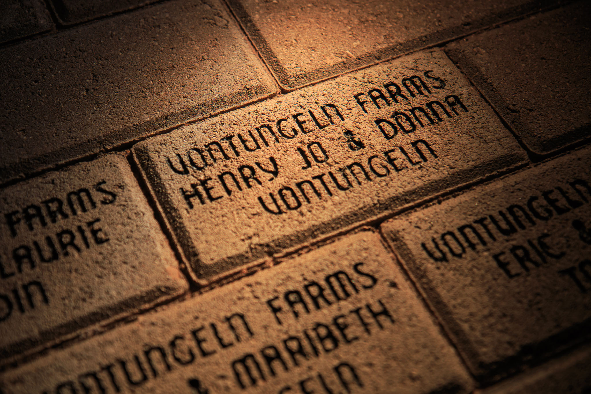 Brick pavers in the OKFB commemorative courtyard